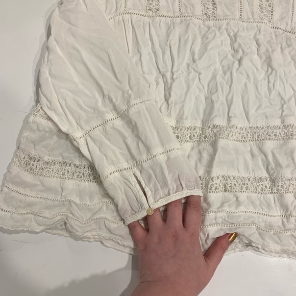 aritzia wilfred white boho lace blouse top - medium - Picture 4 of 5